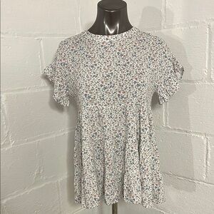Floral Print Women's Top Small Baby Doll